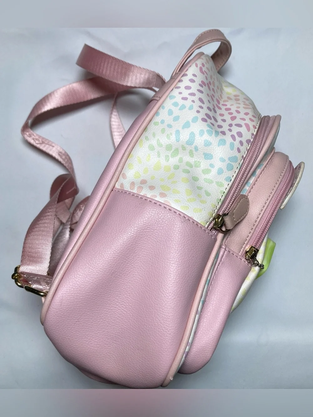 Luv Betsey Johnson Lexy Kitsch Mini Cat Backpack Pink Pastel Dots Print Coquette